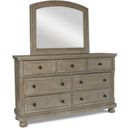 The appearance of Allegra Pewter Mirror designed by New Classic in the transitional interior design. This brown piece of furniture  was selected by 1StopBedrooms from Allegra Collection to add a touch of cosiness and style into your home. Sku: B2159-060. Material: Wood.