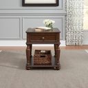 The appearance of Allington Rectangular End Table In Sienna designed by Liberty in the traditional interior design. This sienna piece of furniture  was selected by 1StopBedrooms from Allington Collection to add a touch of cosiness and style into your home. Sku: 418-OT1022. Material: Solid Rubberwood.