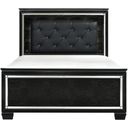 The appearance of Allura Black Queen Upholstered Panel Bed designed by Homelegance in the modern / contemporary interior design. This black piece of furniture  was selected by 1StopBedrooms from Allura Collection to add a touch of cosiness and style into your home. Sku: 1916BK-1;1916BK-2;1916BK-3. Bed Type: Panel Bed. Material: Wood. Bed Size: Queen.