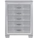The appearance of Allura Silver Chest designed by Homelegance in the modern / contemporary interior design. This silver piece of furniture was selected by 1StopBedrooms from Allura Collection to add a touch of cosiness and style into your home. Sku: 1916-9. Material: Wood.