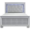 The appearance of Allura Silver Full Panel Bed designed by Homelegance in the modern / contemporary interior design. This silver piece of furniture was selected by 1StopBedrooms from Allura Collection to add a touch of cosiness and style into your home. Sku: 1916F-1;1916F-2;1916F-3. Bed Type: Panel Bed. Bed Size: Full. Material: Engineered Wood.