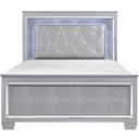 The appearance of Allura Silver Queen Panel Bed designed by Homelegance in the modern / contemporary interior design. This silver piece of furniture was selected by 1StopBedrooms from Allura Collection to add a touch of cosiness and style into your home. Sku: 1916-1;1916-2;1916-3. Bed Type: Panel Bed. Material: Wood. Bed Size: Queen.
