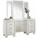 The appearance of Allura White Vanity Dresser w/Mirror designed by Homelegance in the modern / contemporary interior design. This white piece of furniture  was selected by 1StopBedrooms from Allura Collection to add a touch of cosiness and style into your home. Sku: 1916W-15L;1916W-15M;1916W-15R. Material: Engineered Wood.