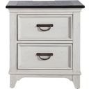 The appearance of Allyson Park 2 Drawer Night Stand With Charging Station designed by Liberty in the country / farmhouse interior design. This white piece of furniture was selected by 1StopBedrooms from Allyson Park Collection to add a touch of cosiness and style into your home. Sku: 417-BR60. Material: Poplar.