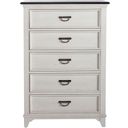 The appearance of Allyson Park 5 Drawer Chest designed by Liberty in the country / farmhouse interior design. This white piece of furniture was selected by 1StopBedrooms from Allyson Park Collection to add a touch of cosiness and style into your home. Sku: 417-BR40. Material: Poplar.