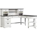 The appearance of Allyson Park Wirebrushed White L Shaped Desk designed by Liberty in the country / farmhouse interior design. This white piece of furniture was selected by 1StopBedrooms from Allyson Park Collection to add a touch of cosiness and style into your home. Sku: 417-HO111B;417-HO111T;417-HO121;417-HO140. Material: Pine.