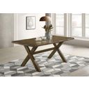 The appearance of Alston X-shaped Dining Table Knotty Nutmeg designed by Coaster in the country / farmhouse interior design. This nutmeg piece of furniture  was selected by 1StopBedrooms from Alston Collection to add a touch of cosiness and style into your home. Sku: 106381B1;106381B2. Material: Wood. Table Top Shape: Rectangular. Size: 36" x 71".