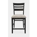 The appearance of Altamonte Ladderback Upholstered Counter Stool Set of 2 In Dark Charcoal designed by Jofran in the modern / contemporary interior design. This dark charcoal piece of furniture  was selected by 1StopBedrooms from Altamonte Collection to add a touch of cosiness and style into your home. Sku: 1851-BS420KD. Material: Acacia.