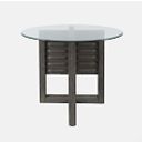Altamonte 48 Inch Round Counter Height Table with Glass Top In Brushed Grey