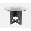 The appearance of Altamonte 48 Inch Round Dining Table with Glass Top In Brushed Grey designed by Jofran in the modern / contemporary interior design. This brushed grey piece of furniture  was selected by 1StopBedrooms from Altamonte Collection to add a touch of cosiness and style into your home. Sku: 1855-48B;G-48RD. Table Top Shape: Round. Size: 48". Material: Acacia.