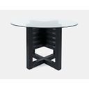 Altamonte 48 Inch Round Dining Table with Glass Top In Dark Charcoal