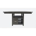 Altamonte 60 Inch Adjustable Height Square Storage Table In Brushed Grey