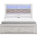 The appearance of Altyra White Queen Panel Bookcase Storage Bed designed by Signature Design by Ashley in the modern / contemporary interior design. This white piece of furniture was selected by 1StopBedrooms from Altyra Collection to add a touch of cosiness and style into your home. Sku: B2640-65;B2640-54S;B2640-95;B100-13. Bed Type: Storage Bed. Material: Fabric. Bed Size: Queen.