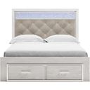 The appearance of Altyra White Queen Storage Panel Bed designed by Signature Design by Ashley in the modern / contemporary interior design. This white piece of furniture was selected by 1StopBedrooms from Altyra Collection to add a touch of cosiness and style into your home. Sku: B2640-57;B2640-54S;B2640-95;B100-13. Bed Type: Panel Bed. Material: Fabric. Bed Size: Queen.
