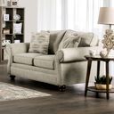 The appearance of Amaya Loveseat In Cream designed by Furniture of America in the transitional interior design. This cream piece of furniture  was selected by 1StopBedrooms from Amaya Collection to add a touch of cosiness and style into your home. Sku: SM5411-LV. Material: Wood.