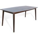 The appearance of American Modern Wood Dining Table In Walnut designed by Sunny Designs in the transitional interior design. This walnut piece of furniture was selected by 1StopBedrooms from American Modern Collection to add a touch of cosiness and style into your home. Sku: 1179WL. Table Top Shape: Rectangular. Size: 40" x 72". Material: Solid Wood.