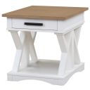 The appearance of Americana Modern Cotton End Table designed by Parker House in the traditional interior design. This white and brown piece of furniture was selected by 1StopBedrooms from Americana Modern Collection to add a touch of cosiness and style into your home. Sku: AME#02-COT. Material: Poplar Solid.