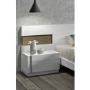 The appearance of Amora Natural White Lacquer LAF Nightstand designed by J&M in the modern / contemporary interior design. This white piece of furniture was selected by 1StopBedrooms from Amora Collection to add a touch of cosiness and style into your home. Sku: 17869-NSL. Material: Chrome.