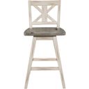 The appearance of Amsonia Black Swivel Counter Height Chair Set of 2 designed by Homelegance in the transitional interior design. This gray and white piece of furniture  was selected by 1StopBedrooms from Amsonia Collection to add a touch of cosiness and style into your home. Sku: 5602-24WT. Material: Rubberwood.
