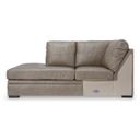 The appearance of Amuleto Left-Arm Facing Corner Chaise In Desert designed by Signature Design by Ashley in the modern / contemporary interior design. This desert piece of furniture  was selected by 1StopBedrooms from Amuleto Collection to add a touch of cosiness and style into your home. Sku: 2240516. Material: Leather Match.