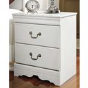 The appearance of Anarasia White 2 Drawer Night Stand designed by Signature Design by Ashley in the traditional interior design. This white piece of furniture was selected by 1StopBedrooms from Anarasia Collection to add a touch of cosiness and style into your home. Sku: B129-92. Material: Wood.