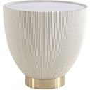 The appearance of Anderson Ceramic Faux Marble Tabletop End Table In Cream designed by Manhattan Comfort in the modern / contemporary interior design. This cream piece of furniture  was selected by 1StopBedrooms from Anderson Collection to add a touch of cosiness and style into your home. Sku: ET005-CR. Material: Stainless Steel.