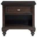 Andover 1-Drawer Nightstand Bedside Table In Dark Oak