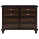 Andover 8-Drawer Dresser Cabinet In Dark Oak