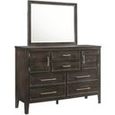 The appearance of Andover Nutmeg Mirror designed by New Classic in the transitional interior design. This brown piece of furniture was selected by 1StopBedrooms from Andover Collection to add a touch of cosiness and style into your home. Sku: B677B-060. Material: Wood.