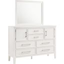 The appearance of Andover White Mirror designed by New Classic in the transitional interior design. This white piece of furniture was selected by 1StopBedrooms from Andover Collection to add a touch of cosiness and style into your home. Sku: B677W-060. Material: Glass.