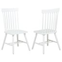 The appearance of Andrews Windsor Spindle Back Dining Side Chair Set of 2 In White designed by Coaster in the transitional interior design. This white piece of furniture was selected by 1StopBedrooms from Andrews Collection to add a touch of cosiness and style into your home. Sku: 122502WHT. Material: Hardwood.