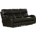 The appearance of Angelo Italian Leather Match Power Reclining Sofa with Power Adjustable Headrest In Black designed by Catnapper in the traditional interior design. This black piece of furniture was selected by 1StopBedrooms from Angelo Collection to add a touch of cosiness and style into your home. Sku: 64461127388307388. Material: Leather Match.