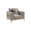 Antigua Chair In Taupe and Gold