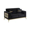 Antigua Loveseat In Black and Gold