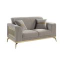 Antigua Loveseat In Taupe and Gold