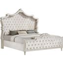 The appearance of Antonella Upholstered Tufted Queen Bed Ivory and Camel designed by Coaster in the glam interior design. This ivory and camel piece of furniture  was selected by 1StopBedrooms from Antonella Collection to add a touch of cosiness and style into your home. Sku: 223521QB1;223521QB2;223521QB3. Bed Type: Panel Bed. Material: Upholstered. Bed Size: Queen.