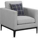The appearance of Apperson Cushioned Back Arm Chair Light Grey designed by Coaster in the transitional interior design. This light grey piece of furniture was selected by 1StopBedrooms from Apperson Collection to add a touch of cosiness and style into your home. Sku: 508683. Material: Upholstered.