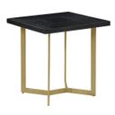 April Sofa End Table In Black and Gold Painted Legs