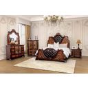Aquilina Queen Bed In Dark Cherry and Oak