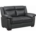 The appearance of Arabella Pillow Top Upholstered Loveseat Grey designed by Coaster in the transitional interior design. This grey piece of furniture was selected by 1StopBedrooms from Arabella Collection to add a touch of cosiness and style into your home. Sku: 506592. Material: Upholstered.