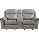 The appearance of Aram Gray Glider Reclining Loveseat With Console designed by Homelegance in the modern / contemporary interior design. This gray piece of furniture  was selected by 1StopBedrooms from Aram Collection to add a touch of cosiness and style into your home. Sku: 8206GRY-2. Material: Cotton.