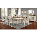 The appearance of Arcadia Dining Table In Antique White designed by Furniture of America in the rustic / southwestern interior design. This antique white piece of furniture was selected by 1StopBedrooms from Arcadia Collection to add a touch of cosiness and style into your home. Sku: CM3150WH-T-1;CM3150WH-T-2. Material: Wood. Table Top Shape: Rectangular. Size: 96" x 44".