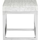 The appearance of Arctic End Table designed by Bernhardt in the modern / contemporary interior design. This silver/clear piece of furniture  was selected by 1StopBedrooms from Arctic Collection to add a touch of cosiness and style into your home. Sku: 375103. Material: Stainless Steel.