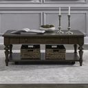 The appearance of Arden Road Rectangular Cocktail Table In Cherry designed by Liberty in the traditional interior design. This cherry piece of furniture was selected by 1StopBedrooms from Arden Road Collection to add a touch of cosiness and style into your home. Sku: 512-OT1010. Material: Poplar.