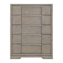 The appearance of Argo 5-Drawer Chest In Grey designed by Picket House in the modern / contemporary interior design. This grey piece of furniture was selected by 1StopBedrooms from Argo Collection to add a touch of cosiness and style into your home. Sku: B-9770-3-CH. Material: Oak.