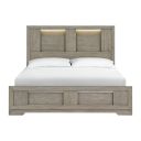 Argo King Panel Bed with LED In Grey