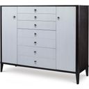 The appearance of Aria Gentleman's Chest In Brownstone designed by Century Furniture in the modern / contemporary interior design. This brownstone piece of furniture  was selected by 1StopBedrooms from Aria Collection to add a touch of cosiness and style into your home. Sku: C6C-201. Material: Walnut Veneer.