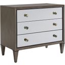 Ariana Divonne 3 Mirrored Nightstand In Platinum