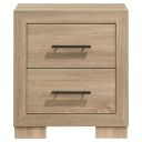 The appearance of Arielle 2-Drawer Bedroom Nightstand with Casters In Light Oak designed by Coaster in the transitional interior design. This light oak piece of furniture was selected by 1StopBedrooms from Arielle Collection to add a touch of cosiness and style into your home. Sku: 223112. Material: MDF.