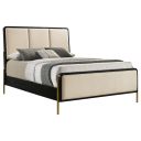 Arini 56 Inch Queen Panel Bed In Cream and Black